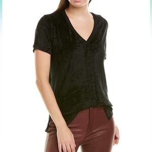 Anthropologie Michael Stars Crushed Velvet V-neck top